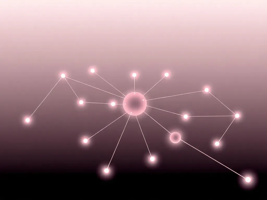 A minimalist technical visualization of digital nodes connec